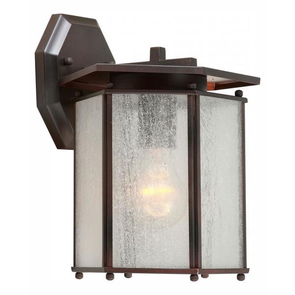 Forte One Light Antique Bronze Clear Seeded Panels Glass Wall Lantern 1130-01-32